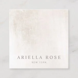 Simple Elegant Brushed White Marble Professional Square Business Card