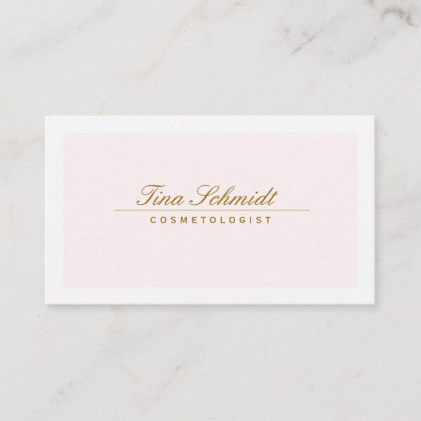 Simple Elegant Cosmetology Spa and Salon Pink 2 Business Card