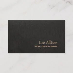 Simple Elegant Faux Black Linen Professional Business Card