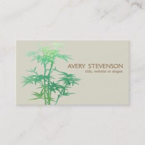 Simple Elegant Green Bamboo Nature Health Spa Business Card