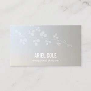Simple Elegant Luminous Branch Beauty Salon Spa Business Card