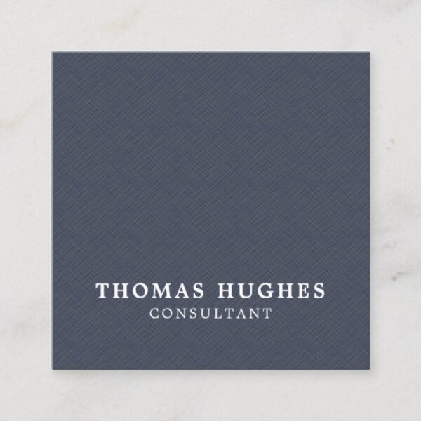 Simple Elegant Texture Blue White Consultant Square Business Card