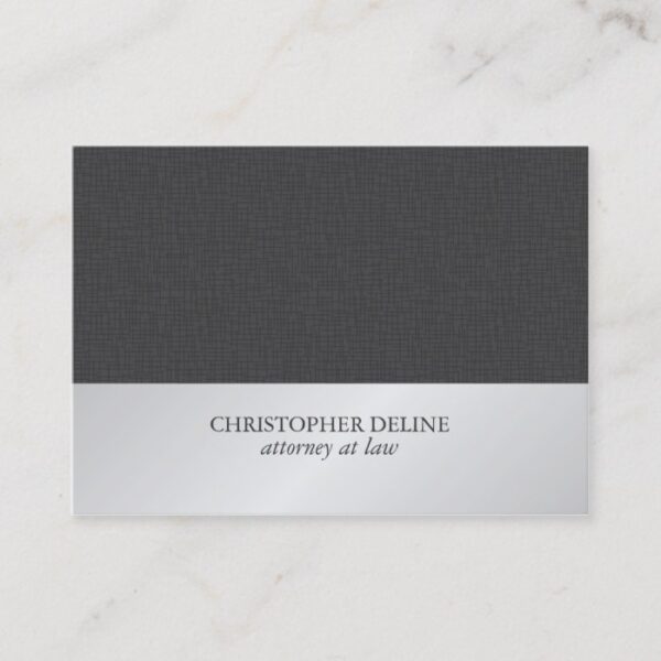 Simple Elegant Texture Grey Faux Silver Attorney Business Card