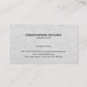 Simple Elegant Texture White Consultant Business Card