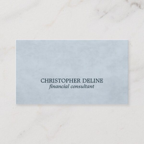 Simple Elegant Textured Light Blue Consultant Business Card
