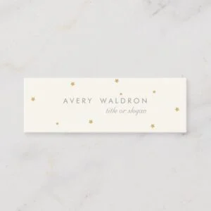 Simple Elegant Tiny Gold Stars Cream White Mini Business Card