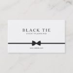 Simple Formal Black Tie Event Planner Business Card