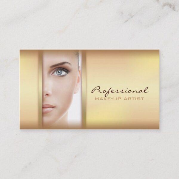 Simple Gold Woman Face Make-up Artist Card