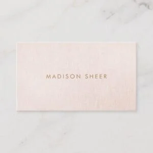 Simple, Light Blush Pink, Stylish Minimalistic Business Card