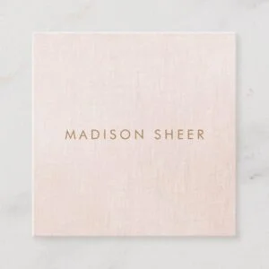 Simple, Light Blush Pink, Stylish Minimalistic Square Business Card