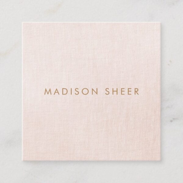 Simple, Light Blush Pink, Stylish Minimalistic Square Business Card