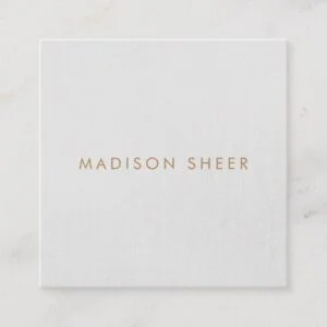 Simple, Light Gray, Modern Minimalist Square Business Card
