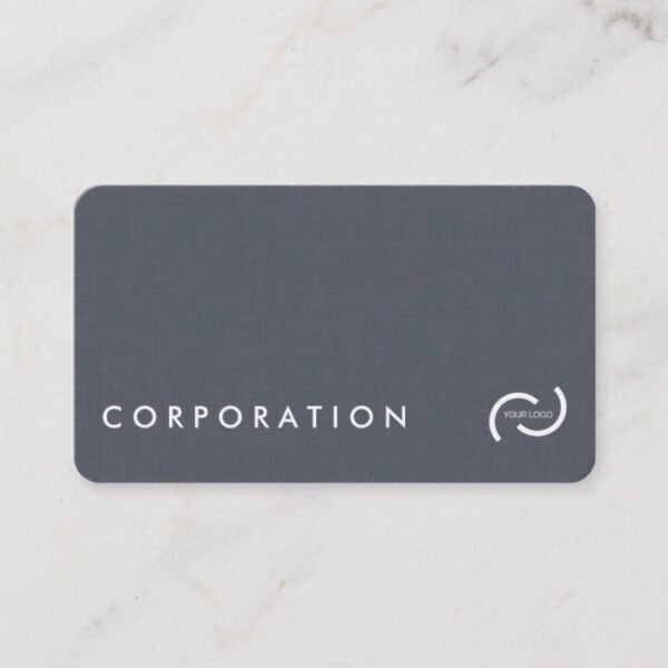 Simple linen texture business cards. White back. Business Card