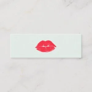 Simple Makeup Artist Kissing Lips Beauty Salon Mini Business Card