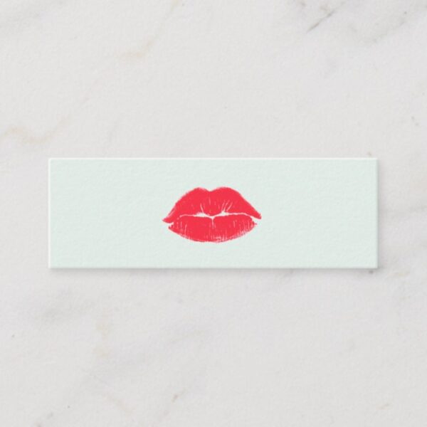 Simple Makeup Artist Kissing Lips Beauty Salon Mini Business Card