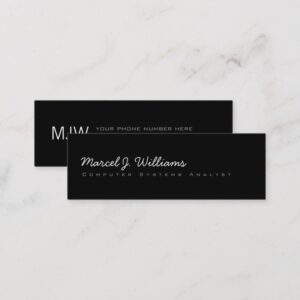 simple minimalist modern professional blk. mini business card
