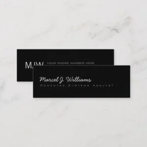 simple minimalist modern professional blk. mini business card