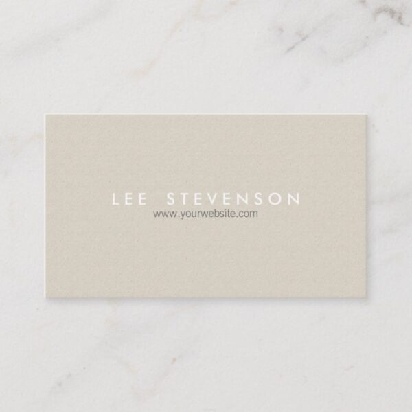 Simple Minimalistic Beige Modern Elegant Business Card