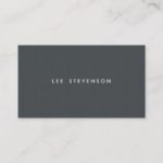 Simple Minimalistic Charcoal Gray Texture Look Business Card