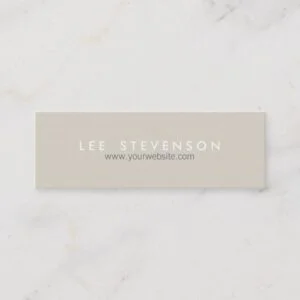 Simple Minimalistic Solid Beige Texture Mini Business Card
