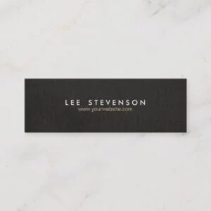Simple Minimalistic Solid Black  Linen Look No. 3 Mini Business Card