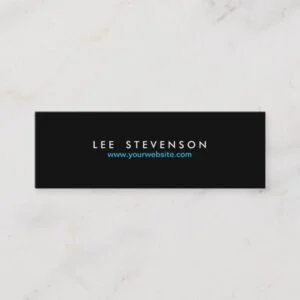 Simple Minimalistic Solid Black No. 2 Mini Business Card
