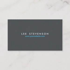 Simple Minimalistic Solid Gray Linen Look Business Card