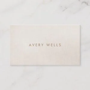 Simple Modern Beige Minimalist Professional Business Card
