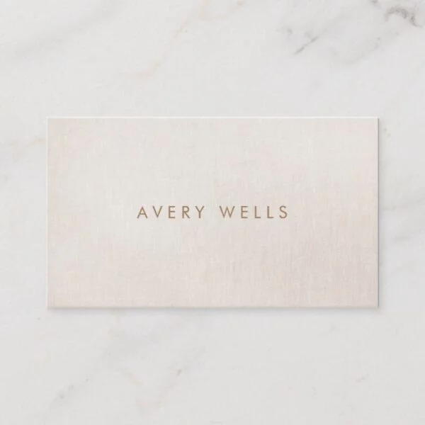 Simple Modern Beige Minimalist Professional Business Card