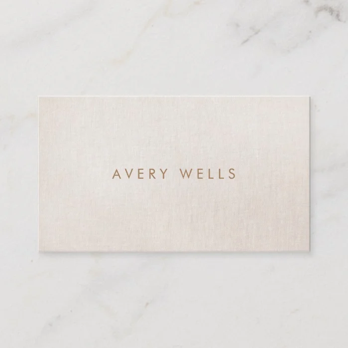 Simple Modern Beige Minimalist Professional Business Card