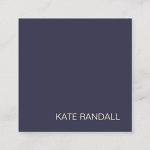 Simple Modern Navy Blue Professional Square Square Business Card