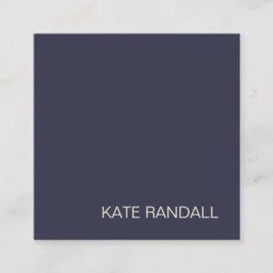 Simple Modern Navy Blue Professional Square Square Business Card