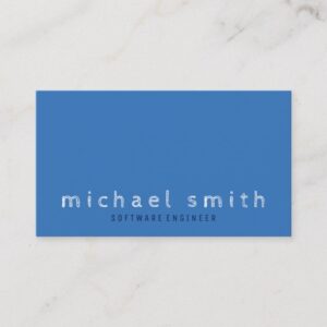 Simple Modern Sketch Tech Blue & White Business Card