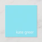 Simple Modern Turquoise Blue Professional Square Business Card