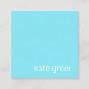 Simple Modern Turquoise Blue Professional Square Business Card