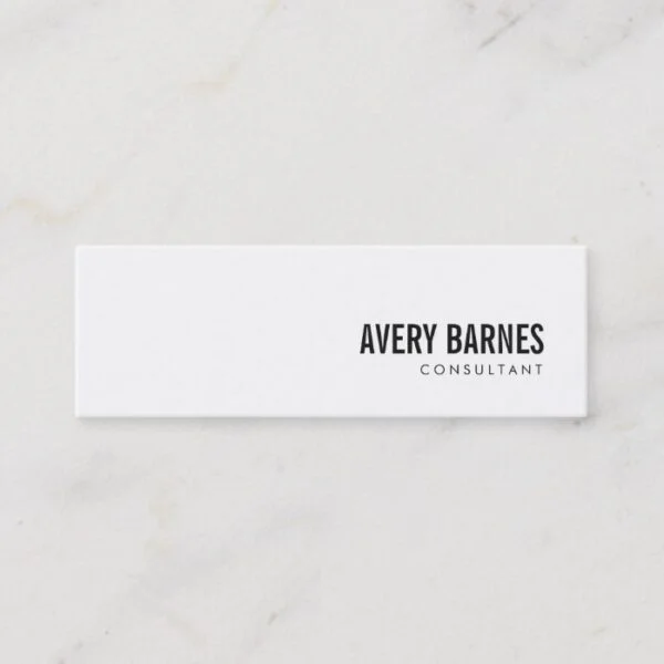 Simple Modern White Professional Mini Business Card
