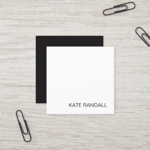 Simple Modern White Professional Networking Square Square Business Card