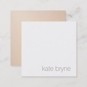 Simple Modern White Professional Rose Gold Back Square Business Card