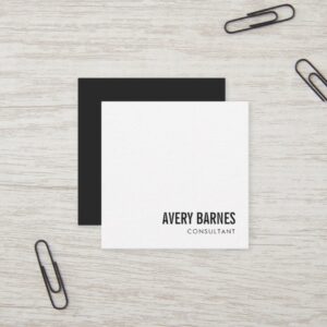 Simple Modern White Professional Square Business Card