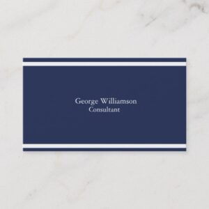Simple Nautical Navy Blue and White Business Card