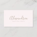 Simple  Pink Handwritten Script Calligraphy Business Card