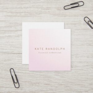 Simple Pink Lavender Ombre Esthetician Square Square Business Card