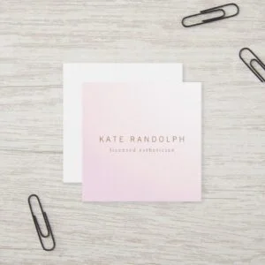 Simple Pink Lavender Ombre Esthetician Square Square Business Card