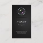 Simple Plain Black – Photographer Cinematographer Business Card
