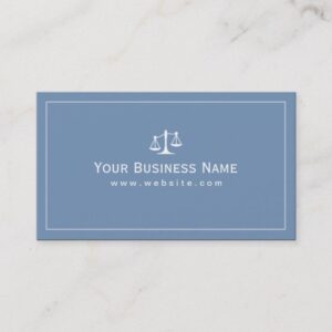 Simple Plain Blue Law Office Business card