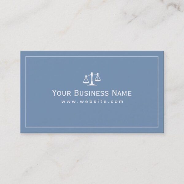 Simple Plain Blue Law Office Business card
