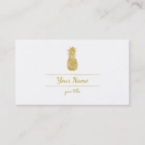 simple plain golden pineapple business card
