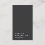 Simple Plain Gray Trendy Modern Minimalist Simple Business Card
