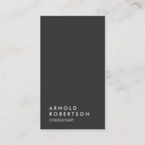 Simple Plain Gray Trendy Modern Minimalist Simple Business Card