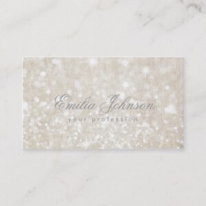 Simple Plain Linen Shimmering Business Card